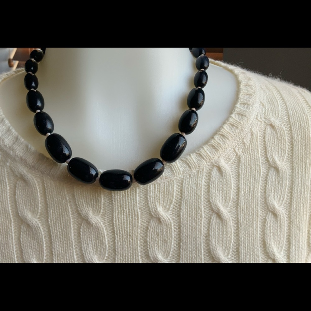 Black beaded necklace